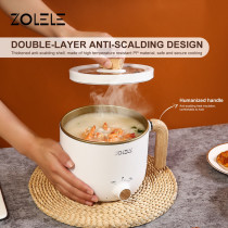 Zolele Zc302 Multifunctional Electric Rice Cooker With Non-Stick Coating Pot Two Gear Heating 1.5L Large Capacity Multi-Purpose Rice Cooker 600W-White
