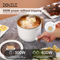 Zolele Zc302 Multifunctional Electric Rice Cooker With Non-Stick Coating Pot Two Gear Heating 1.5L Large Capacity Multi-Purpose Rice Cooker 600W-White