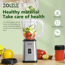 Zolele Zi101 Electric Juicer Multifunctional 800Ml Capacity One Button Switch 18000Rpm Strong Motor Grinder - Silver