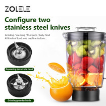 Zolele Zi101 Electric Juicer Multifunctional 800Ml Capacity One Button Switch 18000Rpm Strong Motor Grinder - Silver