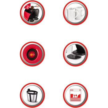 Black Decker Coffee Maker DCM48-B5 450W With Two Coffee Mugs And Measuring Spoon Set Red