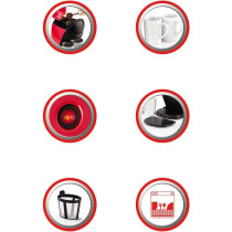 Black Decker Coffee Maker DCM48-B5 450W With Two Coffee Mugs And Measuring Spoon Set Red