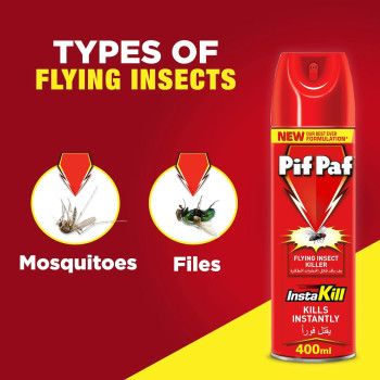 Pif Paf Mosquito & Fly Killer, Kills Instantly, Insect Killer Spray With Best Ever Formulation, 400 ml, Pack of 3