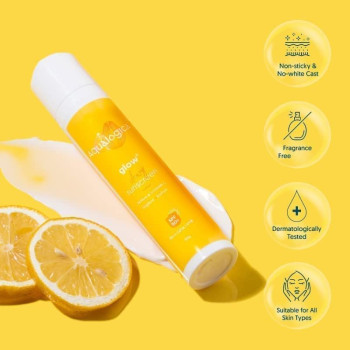 Aqualogica Glow+ Dewy Sunscreen SPF 50 PA+++ For UVA/B & Blue Light Protection, For Glowing & Well Protected Skin, Cream, 50G