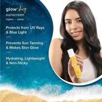 Aqualogica Glow+ Dewy Sunscreen SPF 50 PA+++ For UVA/B & Blue Light Protection, For Glowing & Well Protected Skin, Cream, 50G
