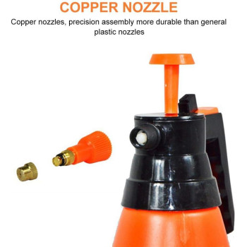 Volwco Handheld Garden Sprayer, Volwco 2L Portable Pressurized Sprayer One Hand Pressure Bottle, Adjustable Nozzle, Use with Water Chemicals