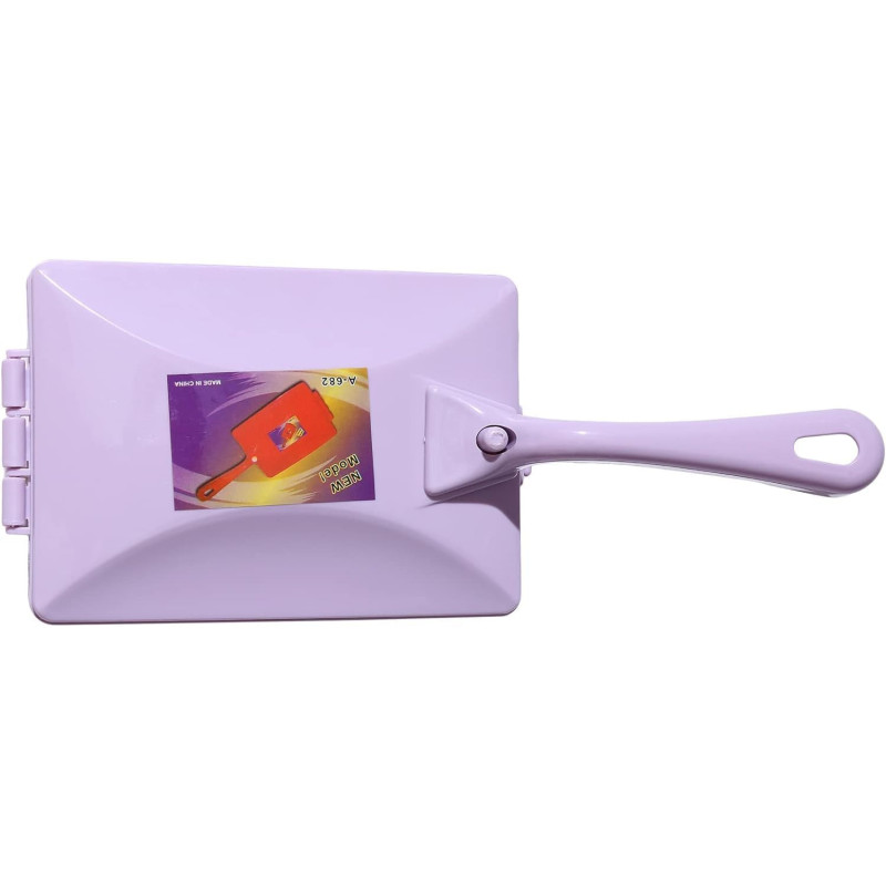 Abbasali Handheld Double Roller Style Brush, Manual Carpet Cleaning Brush, Sweeper, Crumb Remove Hair Brushes, Purple