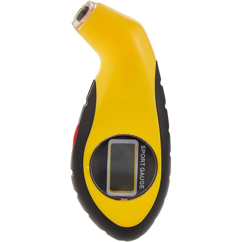 LCD Digital Tyre Air Pressure Gauge Tester Tool With Light, Yellow