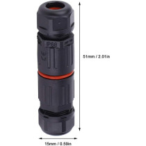 Walfront 10 Pcs Electrical Cable Connector IP68 3 Pin Outdoor Plug Socket Waterproof Wire Connector Fitting 0.5mm² - 2.0mm²