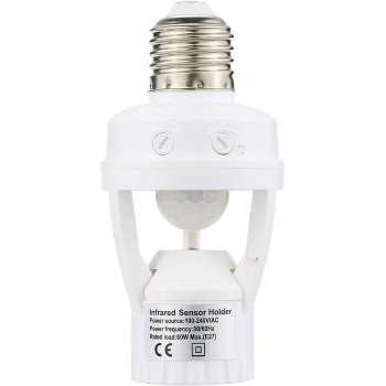 360 Degree Detection PIR Infrared Motion Sensor E27 LED Light Lamp Base Holder Bulb Socket With Day & Night 2 Modes