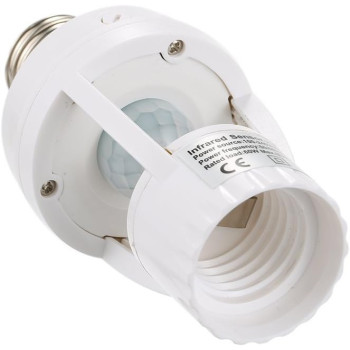 360 Degree Detection PIR Infrared Motion Sensor E27 LED Light Lamp Base Holder Bulb Socket With Day & Night 2 Modes
