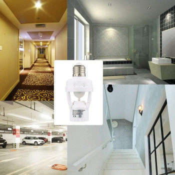 360 Degree Detection PIR Infrared Motion Sensor E27 LED Light Lamp Base Holder Bulb Socket With Day & Night 2 Modes