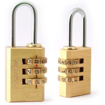 Abbasali Brass Combination Pad Lock 20mm Three Brass Dials Safety Lock For Luggage And Cabinets