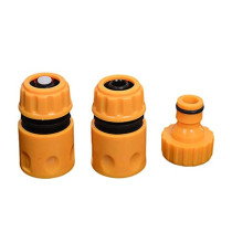 Ma Fra Universal Garden Water Hose Pipe Connector - Yellow, Set of 3 Pieces