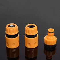 Ma Fra Universal Garden Water Hose Pipe Connector - Yellow, Set of 3 Pieces