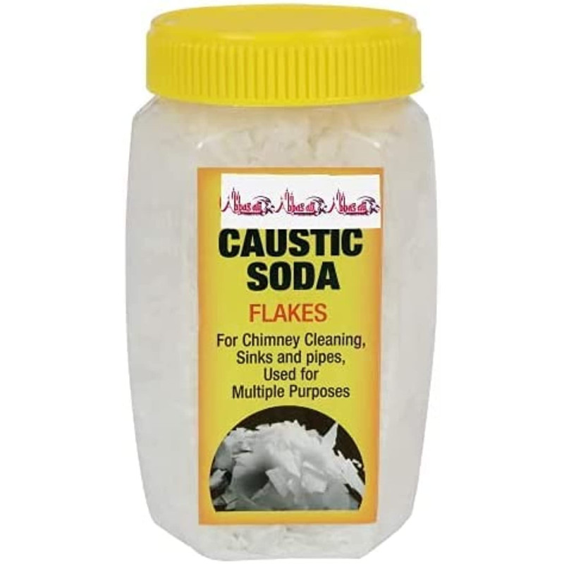 Abbasali Pure Caustic Soda Flakes 2000ml (1400 Gram), Sodium Hydroxide NaOH, Multipurpose Cleaning Soda, Home Made Detergent