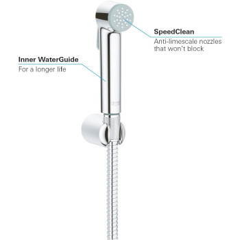 Grohe Bathroom Fixtures, Trigger Spray, Shattaf With Wall Holder - Tempesta-F Collection, International Variation, 26354000