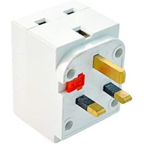 Abbasali 3 Way Socket Multi Plug Fused Adapter UK Mains 13 Amp 240V AC 3 Socket, Pack Of 3Pcs