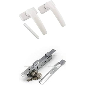 Abbasali Aluminium Door Handle White With 20mm Lock Body