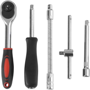 46pcs Ratchet Torque Wrench Kit Hand Tools For Car, 1/4 Inch Socket Set Durable Spanner Socket Set, Car Repair Tool