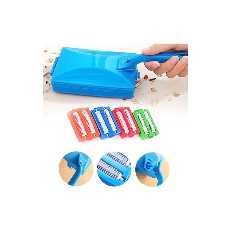 EZLIFE Heads Handheld Carpet Brushes Table Sweeper, Crumb Cleaner, Roller Tool - Home Cleaning Accessaries ZH01557