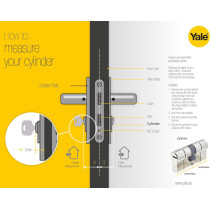 Yale 10-0502-3535-00-22-01, 500 Series Double Euro Profile Cylinder 35+35 Chrome