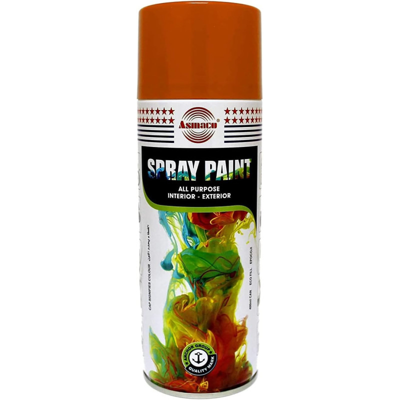 Asmaco Spray Paint, Orange, 0.5 Liters, Asmaco011