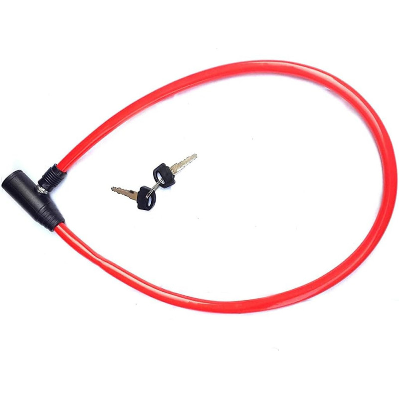 Cable lock For Bicycle, Red, 80 CM