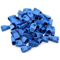 Abbasali 100 Pcs Soft Plastic CAT5E CAT6 Ethernet RJ45 Cable Cap Connector Boots Plug Cover Strain Relief Boots (Dark Blue)