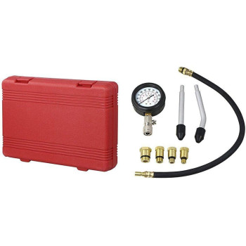Automotives Car Petrol Engine Compression Tester Kit Universal Push On Gauge Set