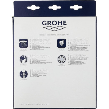 Grohe Tempesta-F Trigger Spray 30 Wall Holder Set 1 Spray, Consisting of: Hand Shower With Trigger Control / Wall Shower Holder / 1250mm Shower Hose, Anti-limescale System, Chrome, 27812IL1