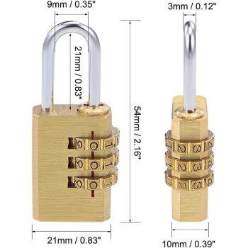 Abbasali Mini 3 Digits Number Password Code Lock Combination Padlock Resettable For Travelling Bag Door (3)