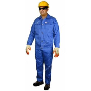 Abbasali Twill Cotton Blue Paint Shirt With Long Sleeve & Pant Set (3 XL), Regular Fit