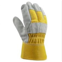 Garden Safety Leather Gloves Made In Pakistan, XL, Yellow