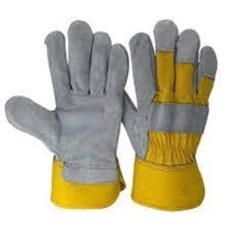 Garden Safety Leather Gloves Made In Pakistan, XL, Yellow