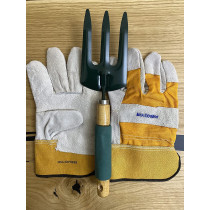 Garden Safety Leather Gloves Made In Pakistan, XL, Yellow