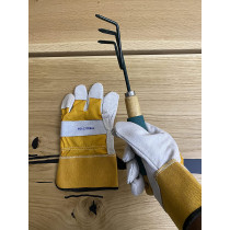Garden Safety Leather Gloves Made In Pakistan, XL, Yellow