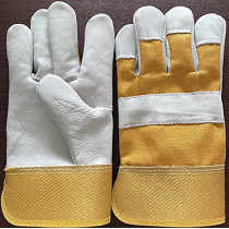 Garden Safety Leather Gloves Made In Pakistan, XL, Yellow