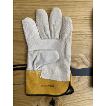 Garden Safety Leather Gloves Made In Pakistan, XL, Yellow