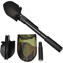 Abbasali Military Folding Shovel Multipurpose Tool For Outdoor Survival Portable With Carrying Pouch Camping Outdoor Tools