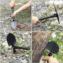 Abbasali Military Folding Shovel Multipurpose Tool For Outdoor Survival Portable With Carrying Pouch Camping Outdoor Tools