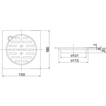 COOLBABY Stainless Steel 150 mm Bathroom Shower Floor Drain K18, Silver