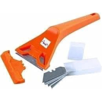 Abbasali Sticker Remover Spray 450Ml With Glass Scrapper & 10Pcs Spare Blades Used To Remove Stickers From Glasses And Other Uses