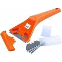 Abbasali Sticker Remover Spray 450Ml With Glass Scrapper & 10Pcs Spare Blades Used To Remove Stickers From Glasses And Other Uses