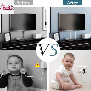 Abbasali 90cm Square Cable Box Self Adhesive PVC Trunking White Red Sticker Wall Cord Cover Cable Concealer On-Wall Wire Cover Paintable Cable Management Raceway to Hide Wires - Pack of 3 (16x16mm)