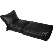DEEP SLEEP EVERY NIGHT Bean Bag Bed Chair Sofa Bed Leather Wallow Filp - Out Lounger relaxing bed chair relaxer ideal for hostels hotel hospitals (BLACK)