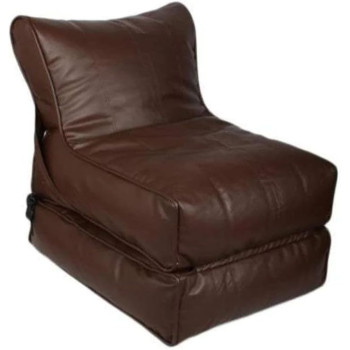 DEEP SLEEP EVERY NIGHT Bean Bag Bed Chair Sofa Bed Leather Wallow Filp - Out Lounger relaxing bed chair relaxer ideal for hostels hotel hospitals (Brown)