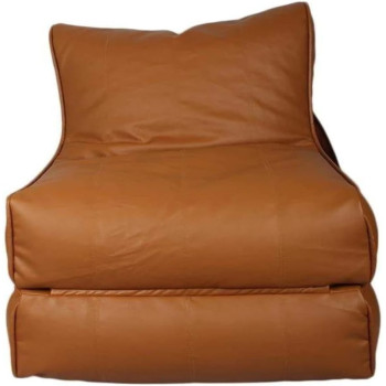 DEEP SLEEP EVERY NIGHT Bean Bag Bed Chair Sofa Bed Leather Wallow Filp - Out Lounger relaxing bed chair relaxer ideal for hostels hotel hospitals (Orche brown)