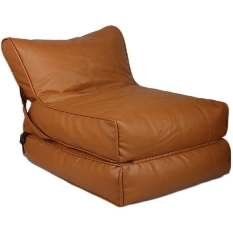 DEEP SLEEP EVERY NIGHT Bean Bag Bed Chair Sofa Bed Leather Wallow Filp - Out Lounger relaxing bed chair relaxer ideal for hostels hotel hospitals (Orche brown)