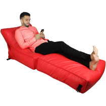 DEEP SLEEP EVERY NIGHT Bean Bag Bed Chair Sofa Bed Leather Wallow Filp - Out Lounger relaxing bed chair relaxer ideal for hostels hotel hospitals (Red)